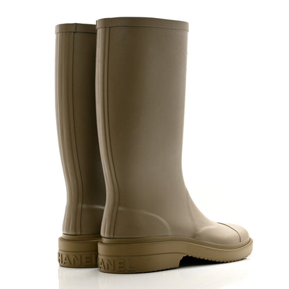 Chanel Caoutchouk CC High Boots 39 Dark Beige 4 of 9