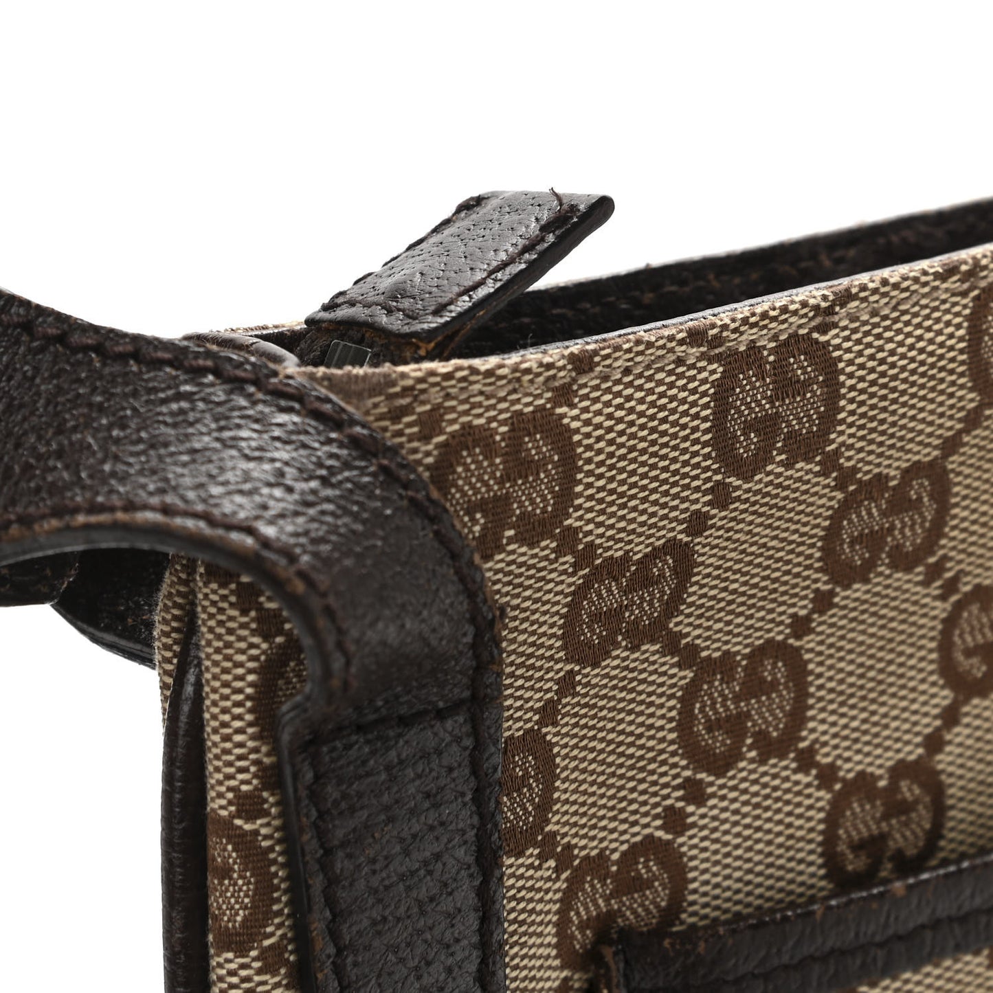 Monogram Flat Messenger Bag Dark Brown