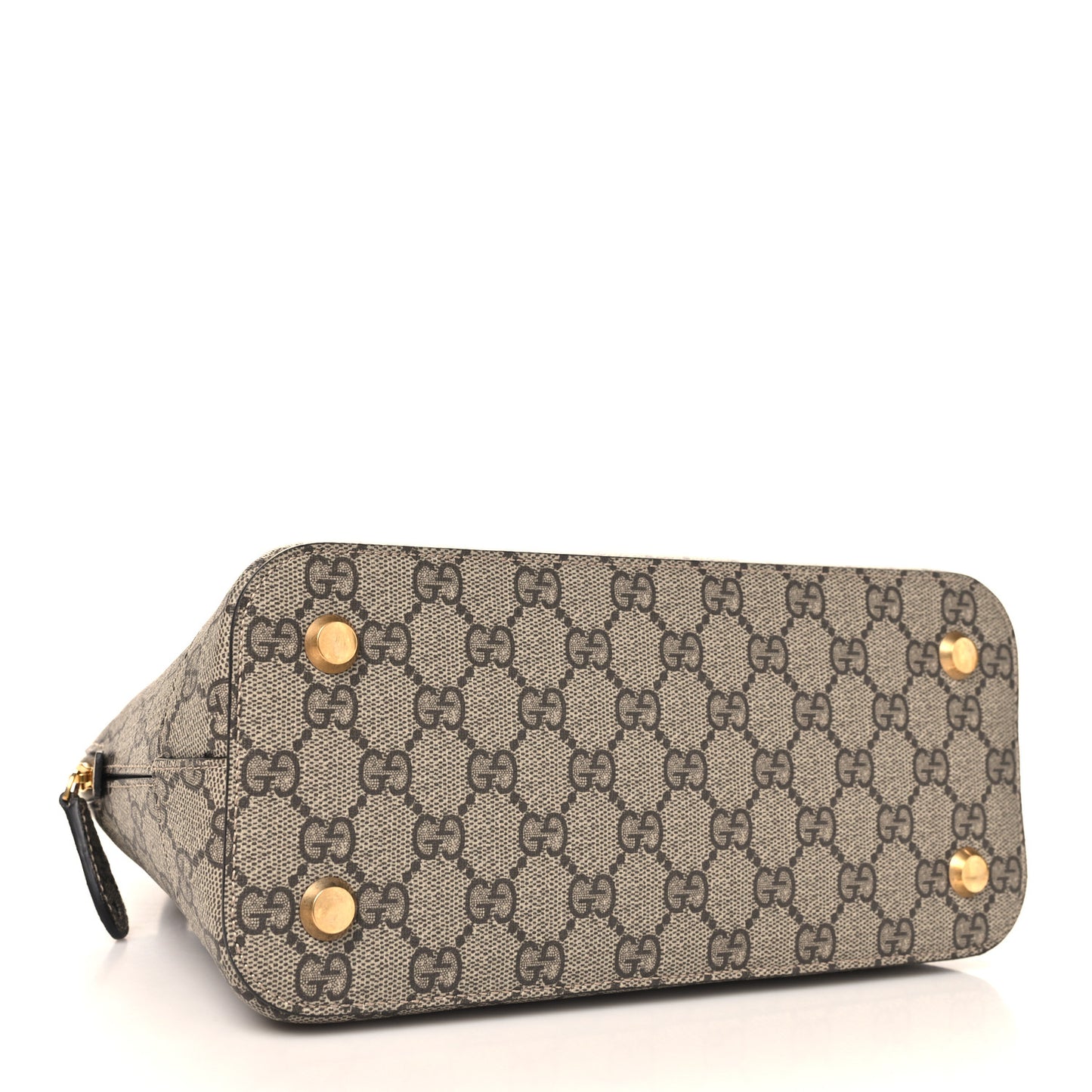 X GUCCI GG Supreme Monogram Small Ville Top Handle Beige Ebony