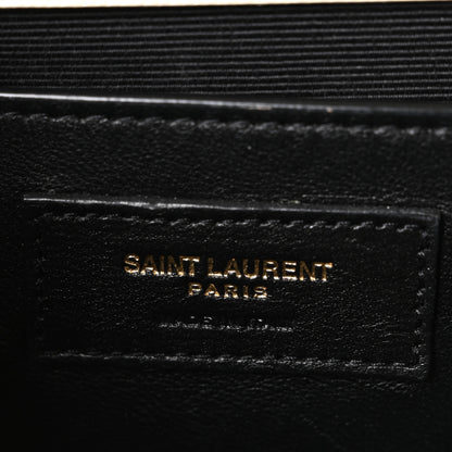 Saint Laurent Grain De Poudre Textured Mixed Matelasse Medium Triquilt Monogram Satchel Crema Soft 6 of 11