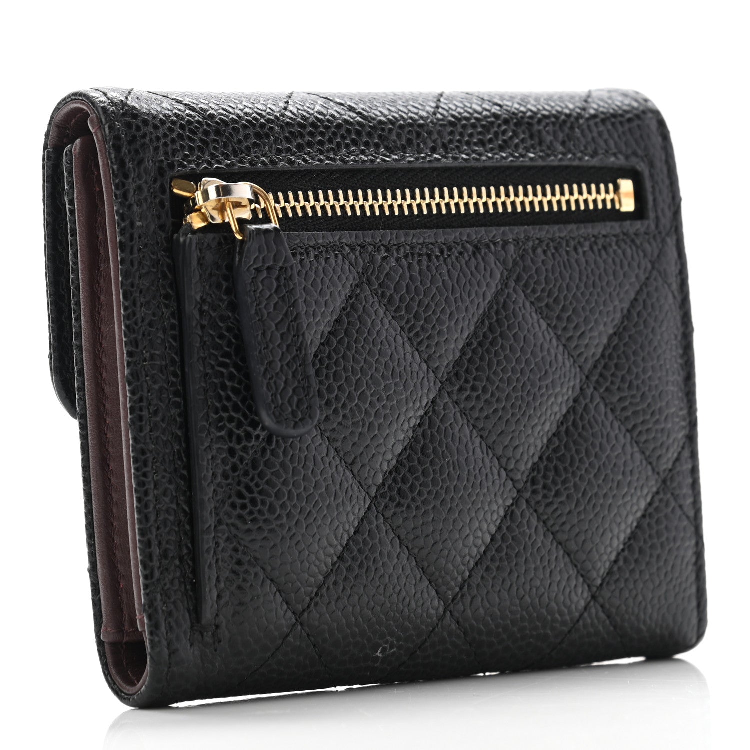 Chanel Caviar Quilted Compact Flap Wallet Black 2 of 8
