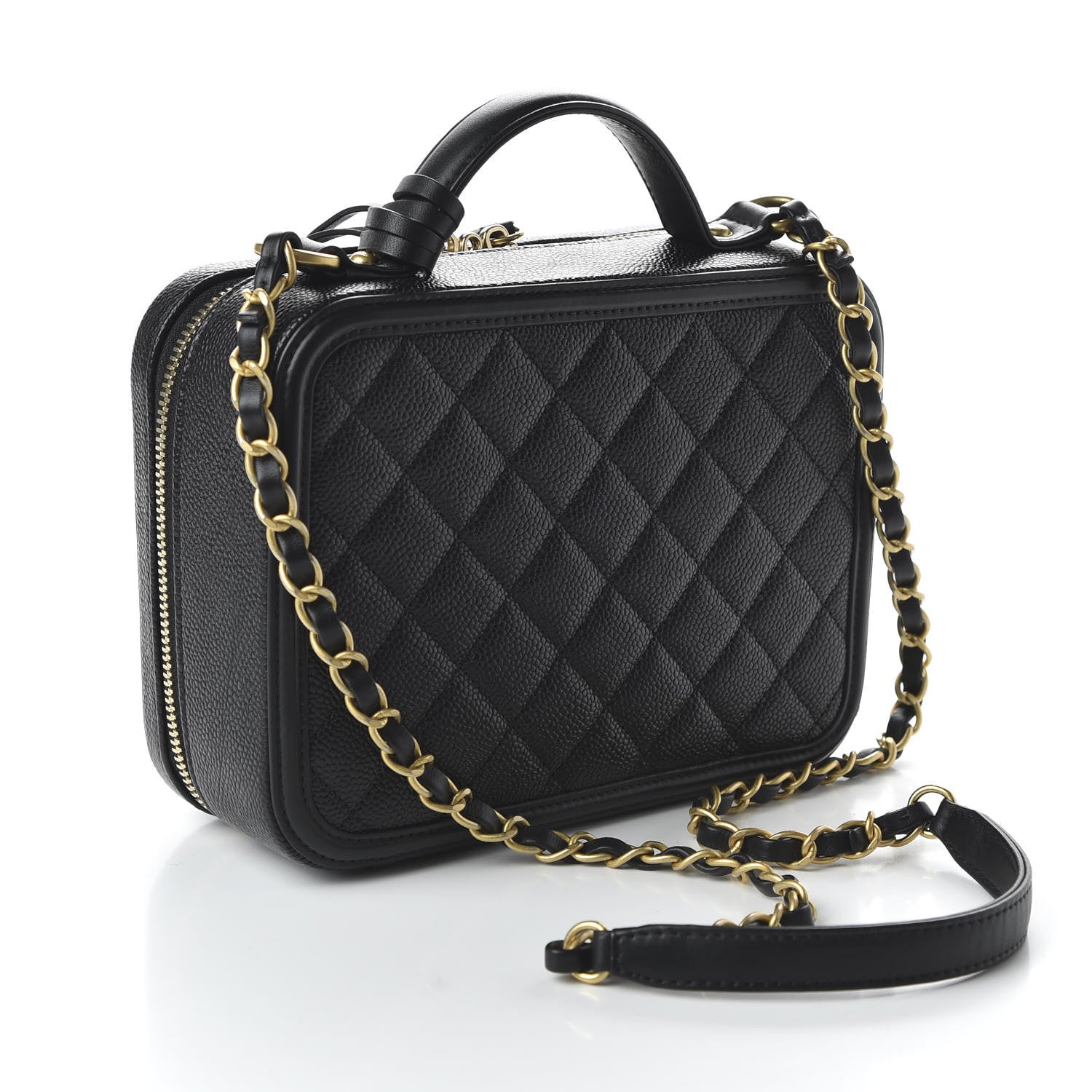 Chanel Caviar Quilted Medium CC Filigree Vanity Case Black 3 of 11
