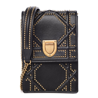 Christian Dior Lambskin Studded Vertical Diorama Black 1 of 7
