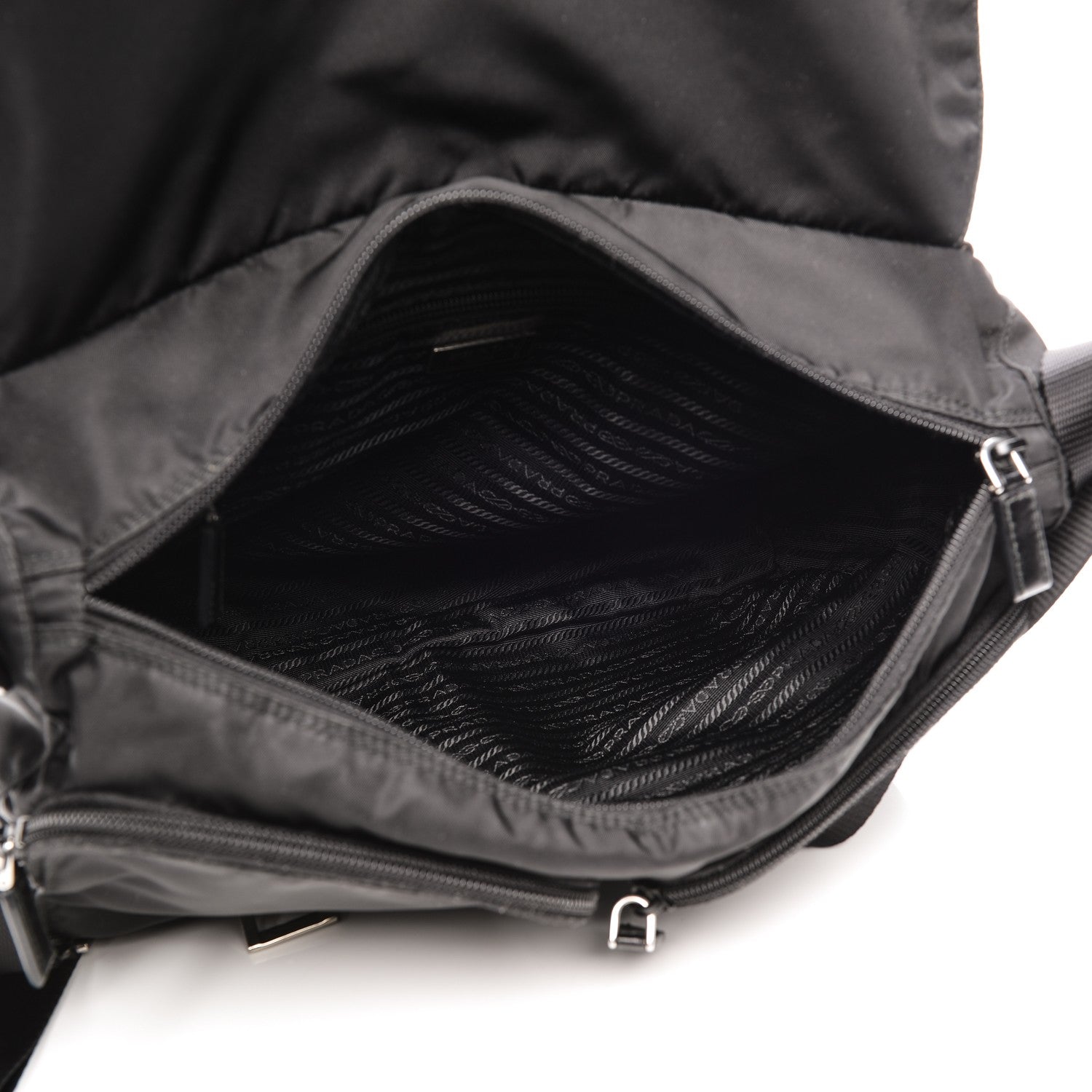 Prada Nylon Vela Messenger Bag Black 5 of 8