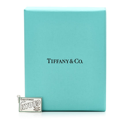 Tiffany Sterling Silver Enamel Kyoto Postcard Charm Blue 5 of 5
