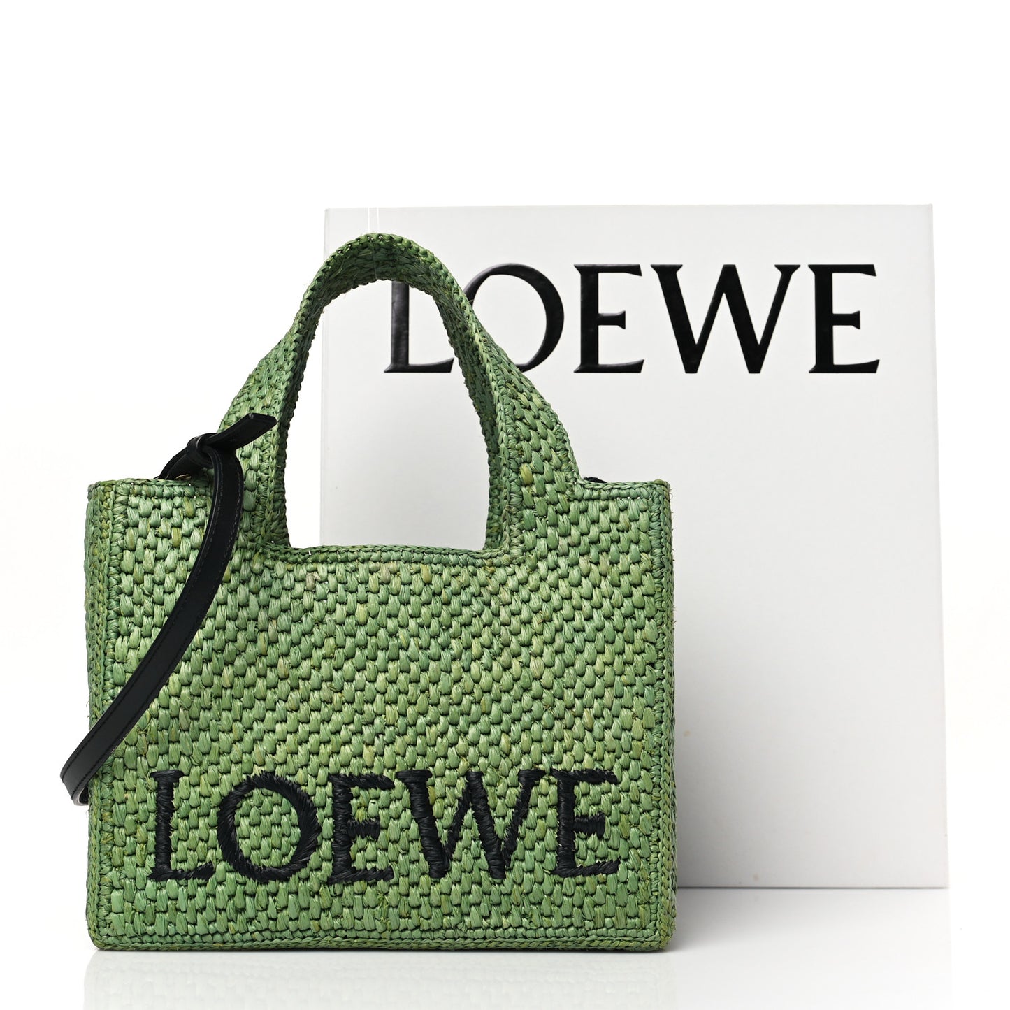 X PAULA'S IBIZA Raffia Font Tote Green