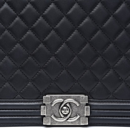 Chanel Lambskin Quilted Large Boy Flap Black 9 of 9