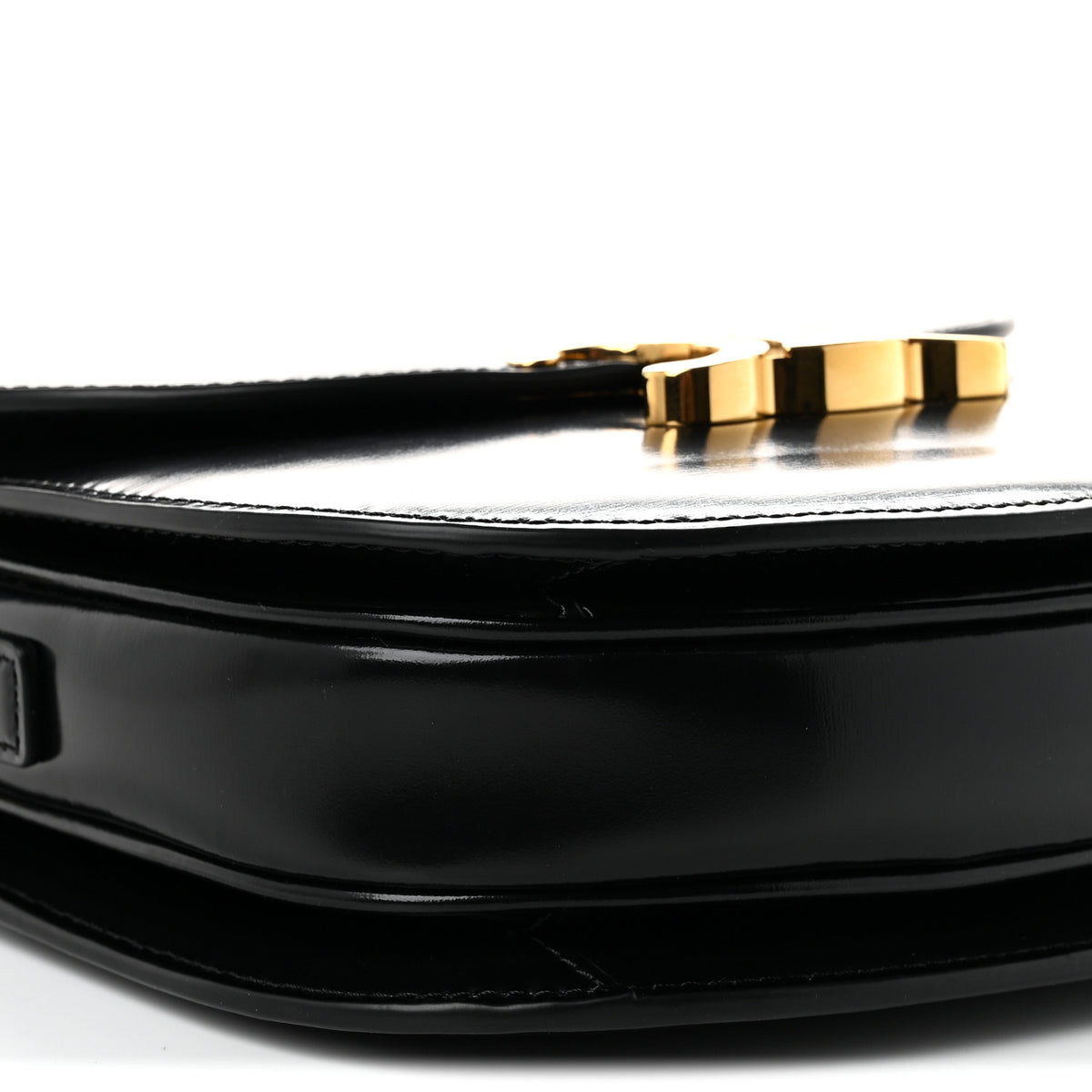 Celine Shiny Calfskin Besace Clea Triomphe Black 7 of 8