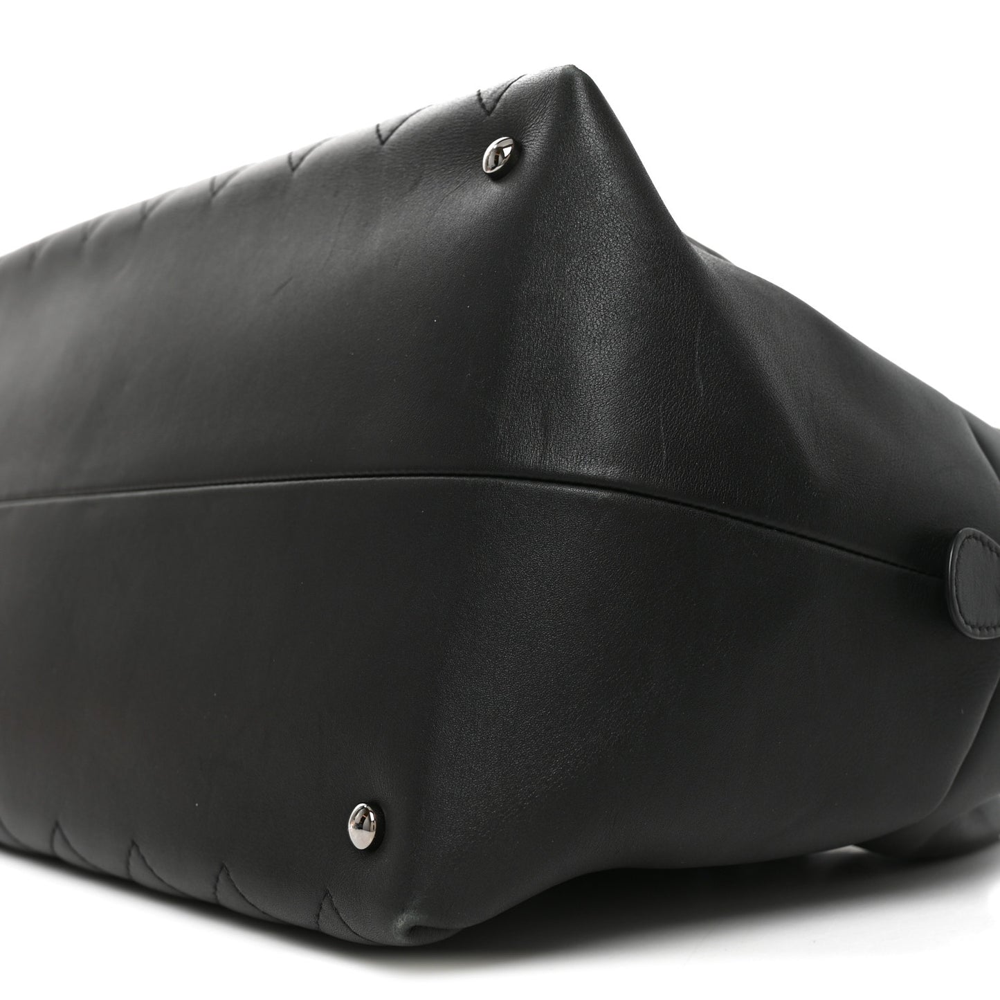 Calfskin Quilted Feather Weight Bowling Bag Black