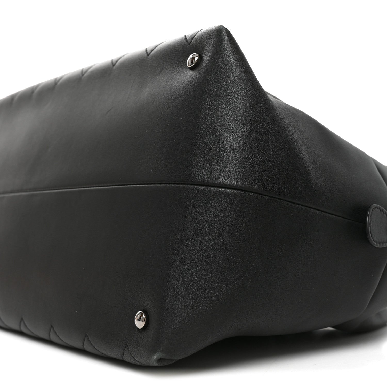 Chanel Calfskin Quilted Feather Weight Bowling Bag Black 10 of 10