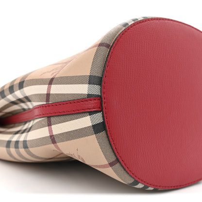 Burberry Haymarket Check Colours Small Lorne Bucket Crossbody Poppy Red 9 of 12