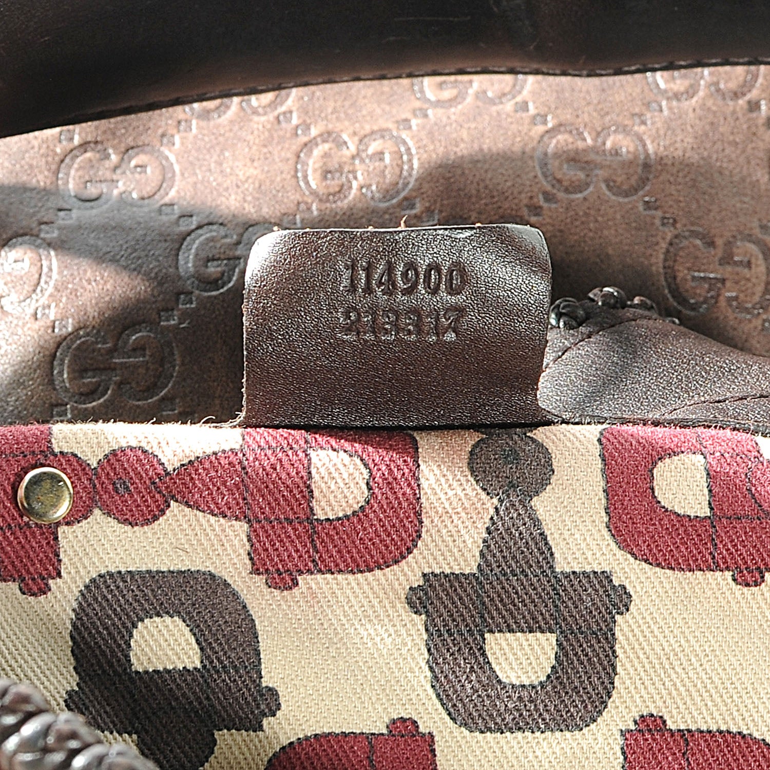 Gucci Guccissima Large Horsebit Chain Hobo Chocolate Brown 9 of 9