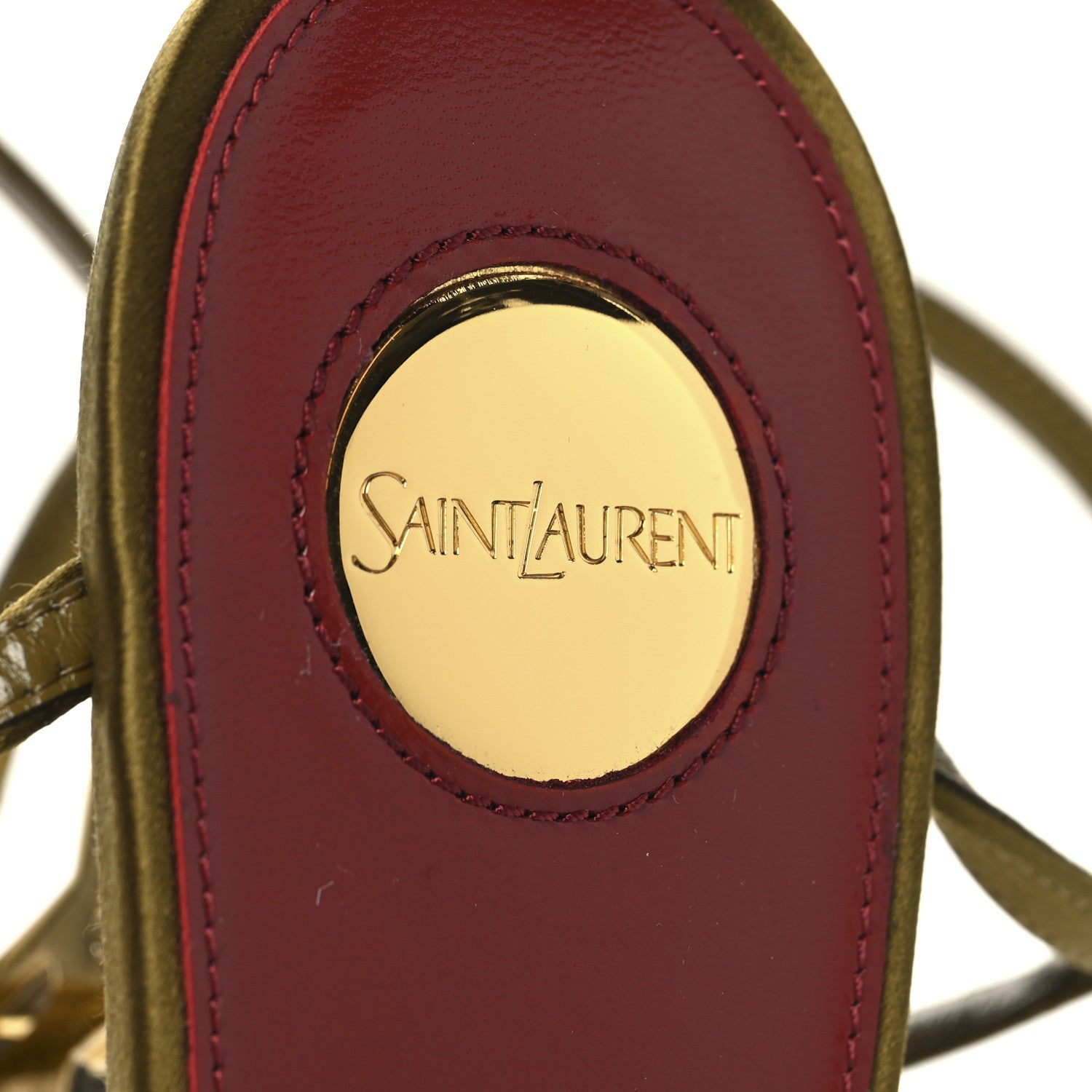 Saint Laurent Crepe Satin Opyum 110 Sandals 41 Cuba Gold 8 of 9