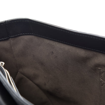 Gucci Guccissima Signature Medium Double Buckle Flap Messenger Bag Black 16 of 26