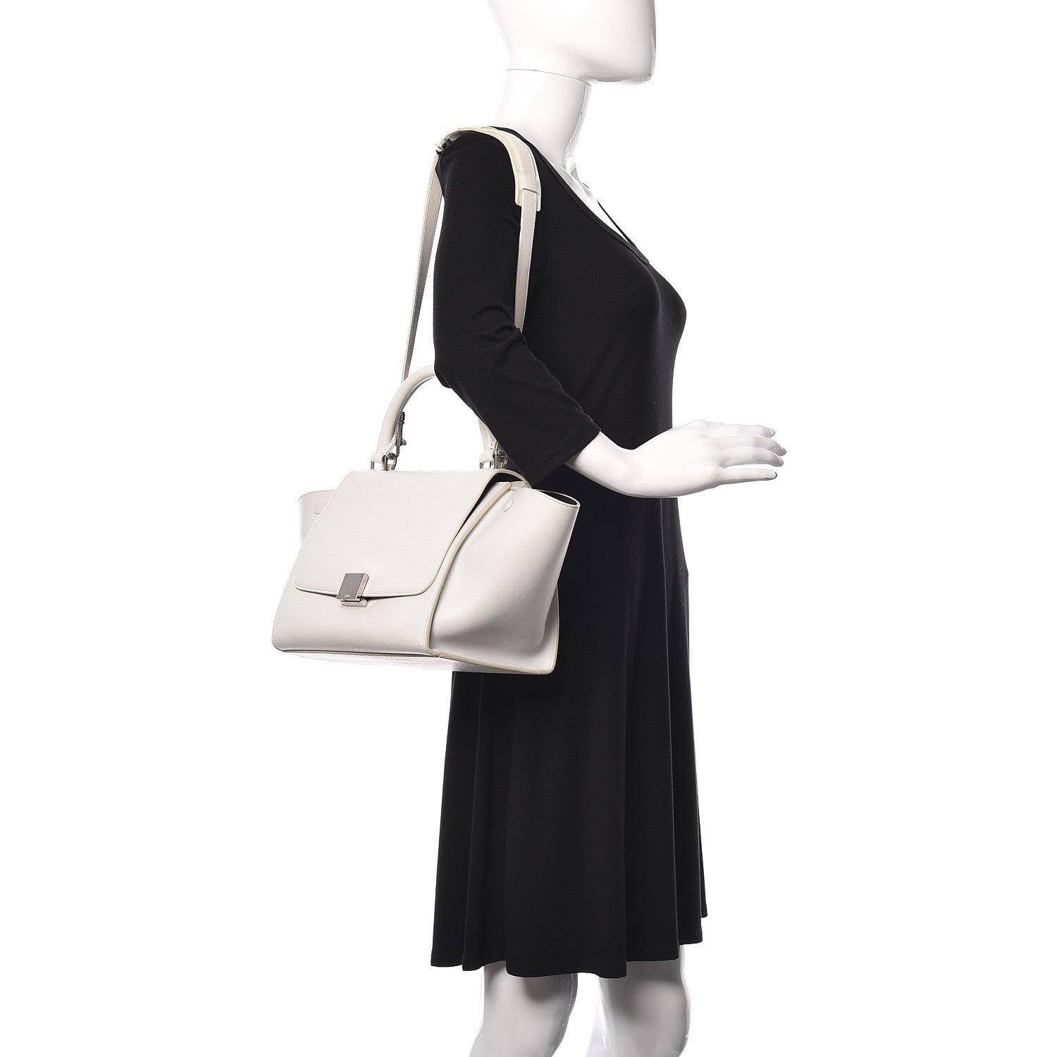 Celine Liege Calfskin Small Trapeze White 2 of 15