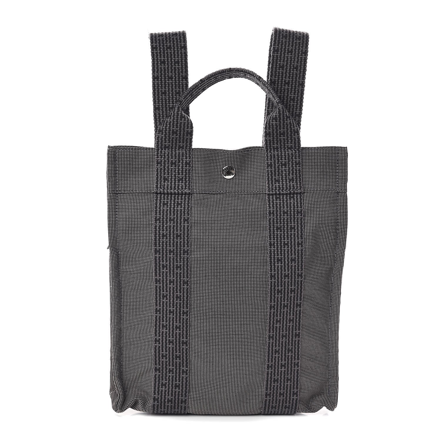 Hermes Canvas Herline Backpack Grey 1 of 9