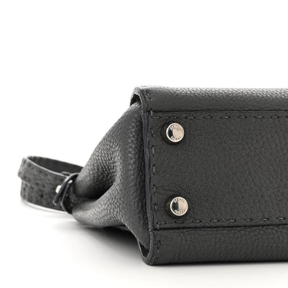 Fendi Cuoio Romano Selleria Bi-Color Mini Peekaboo Iconic Satchel Asfalto Latte 9 of 11