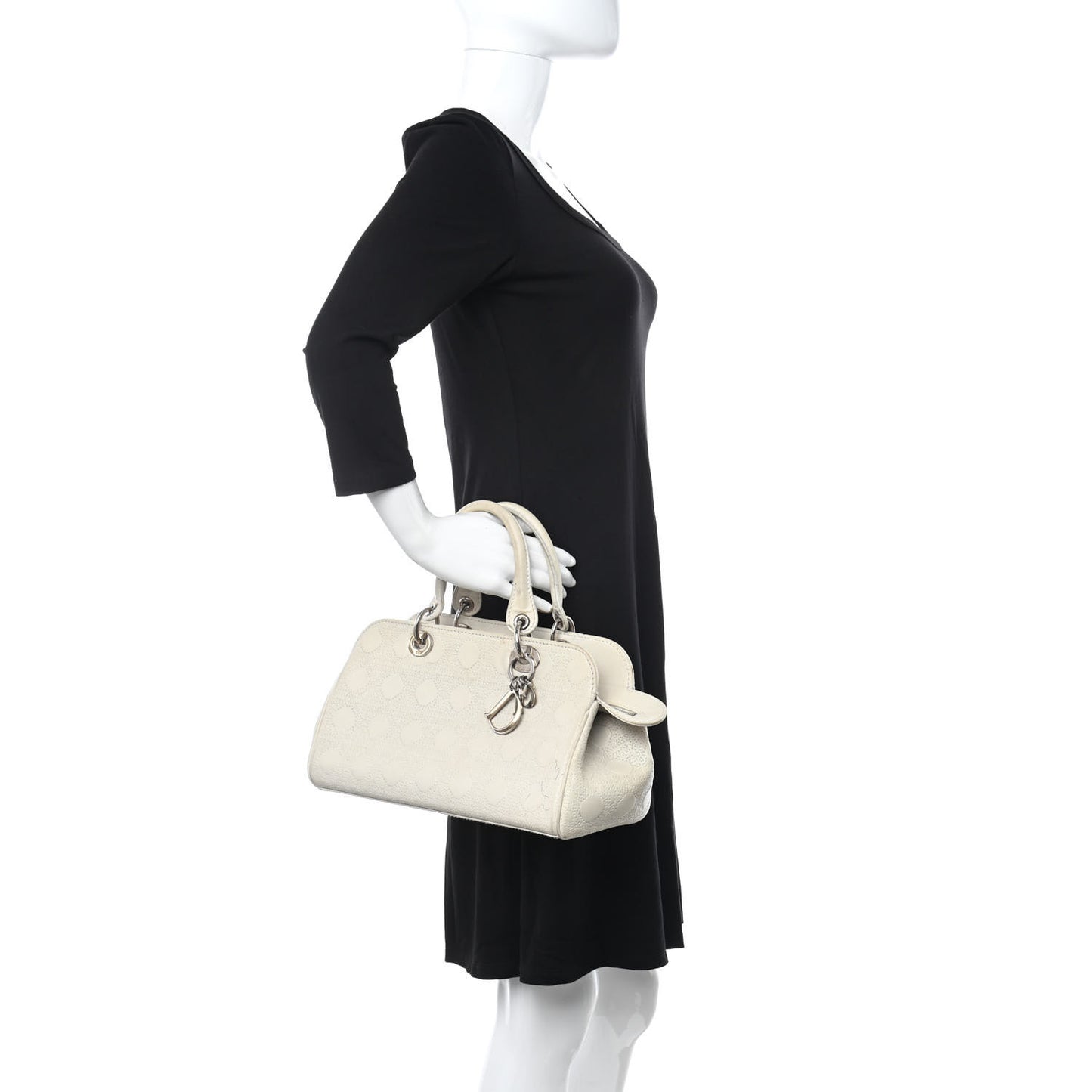 Lambskin Cannage Soft Lady Dior Satchel White