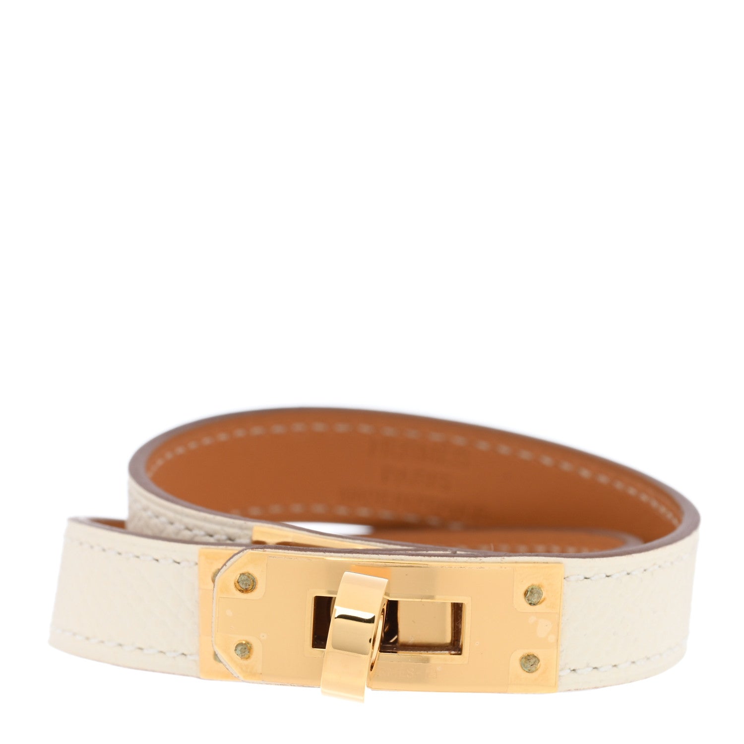 Hermes Epsom Kelly Double Tour Bracelet T2 Craie 1 of 5