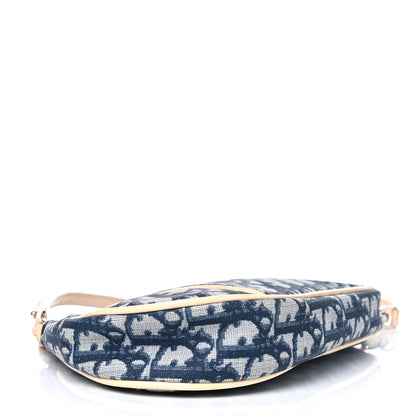 Christian Dior Monogram Mini Saddle Pochette White Blue 3 of 9