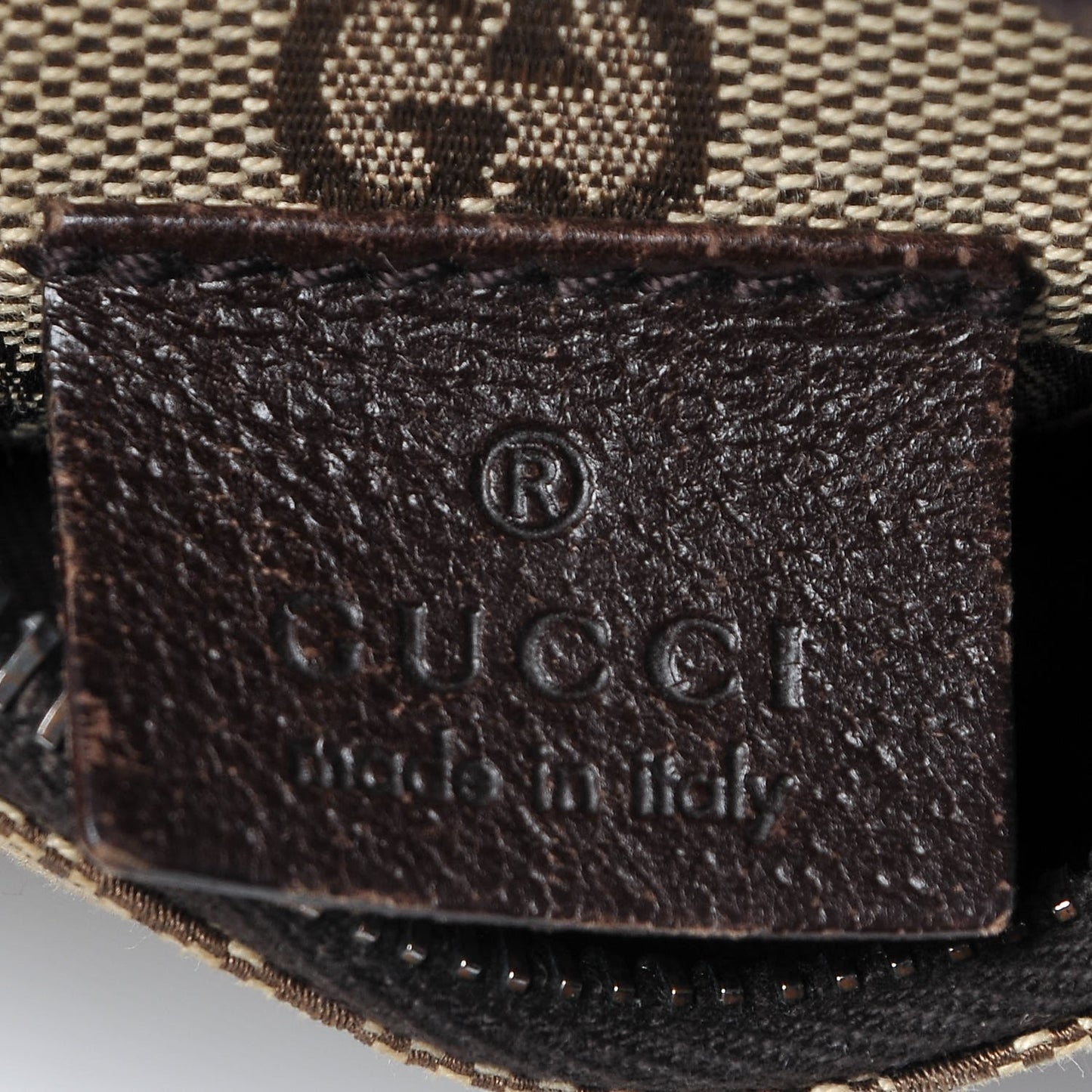 GG Monogram Double Pocket Belt Bag Dark Brown