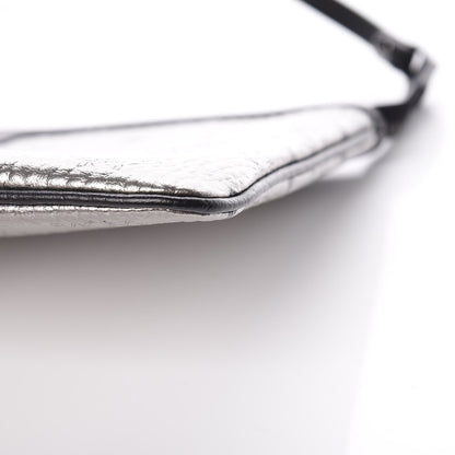 MCM Metallic Visetos Liz Shopper Tote Pouch Silver Black 6 of 10