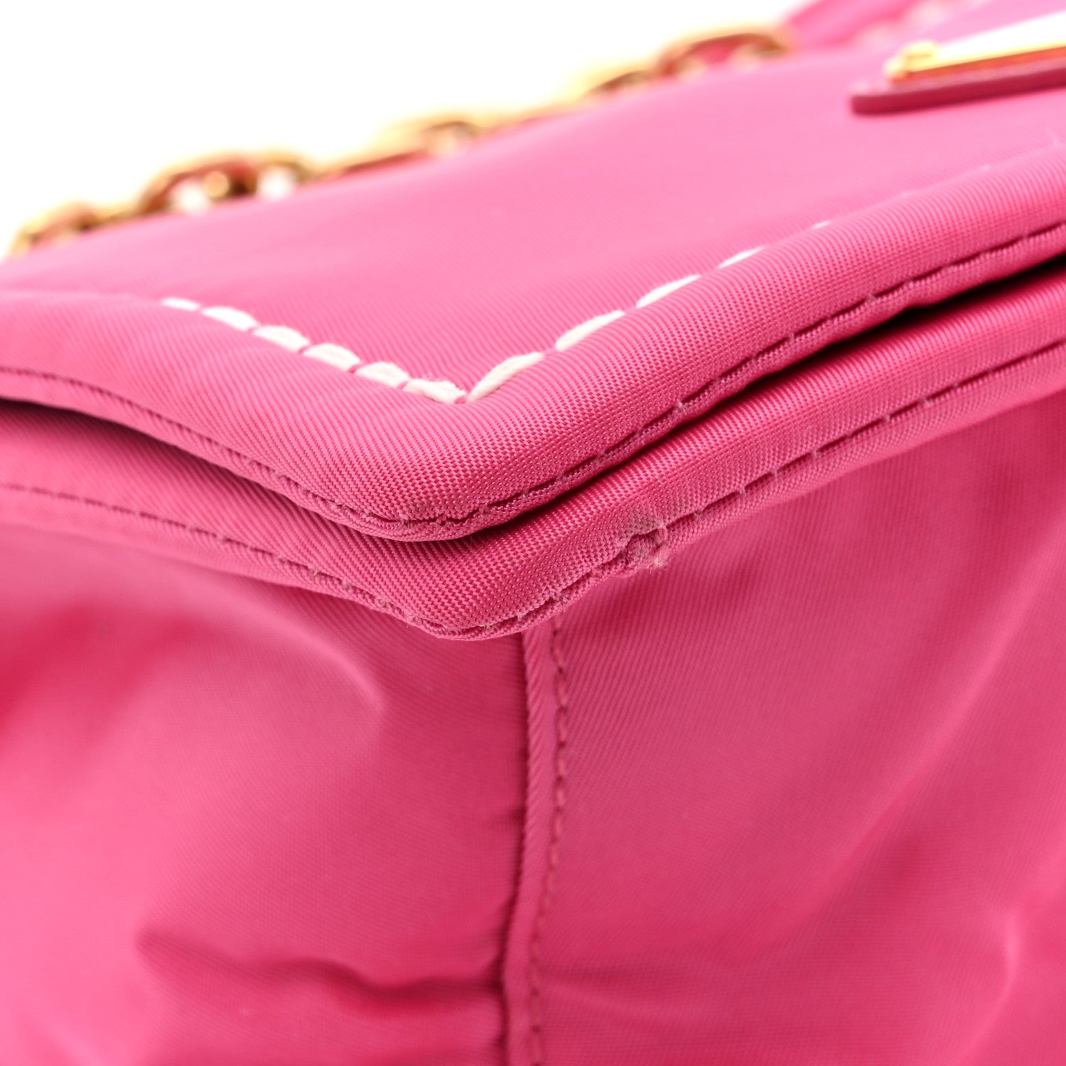 Prada Nylon Tessuto Small Chain Shoulder Bag Fuxia 10 of 13