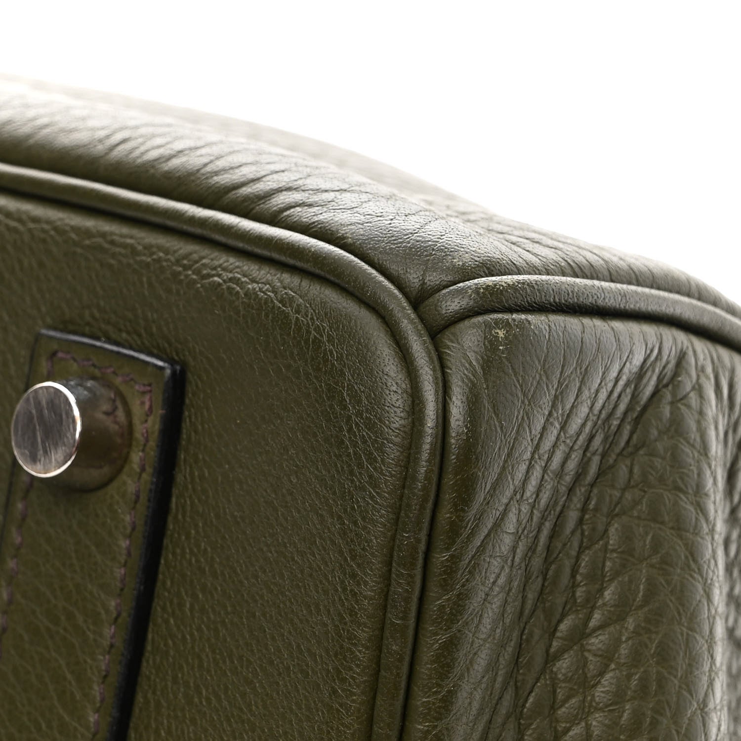 Hermes Taurillon Clemence Birkin 35 Vert Olive 10 of 16