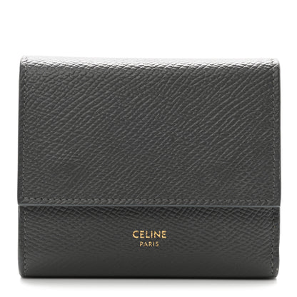 Celine Grained Calfskin Small Tri-Fold Wallet Grey 1 of 15
