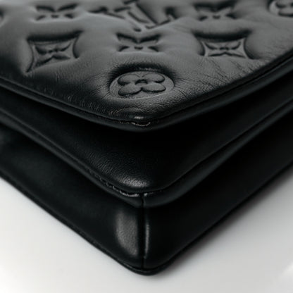 Louis Vuitton Lambskin Embossed Monogram Pochette Coussin Black 8 of 10