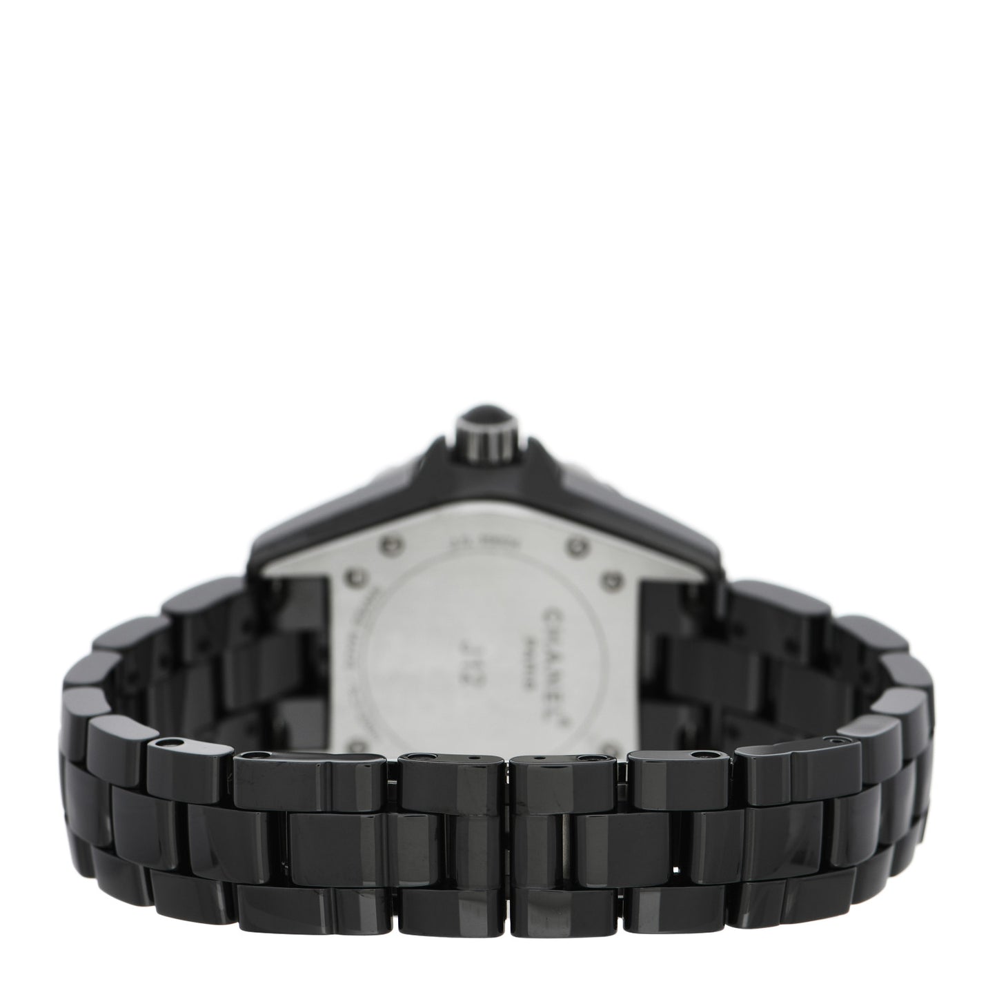 Stainless Steel Ceramic Diamond Pave Bezel Dial 33mm J12 Quartz Watch Black