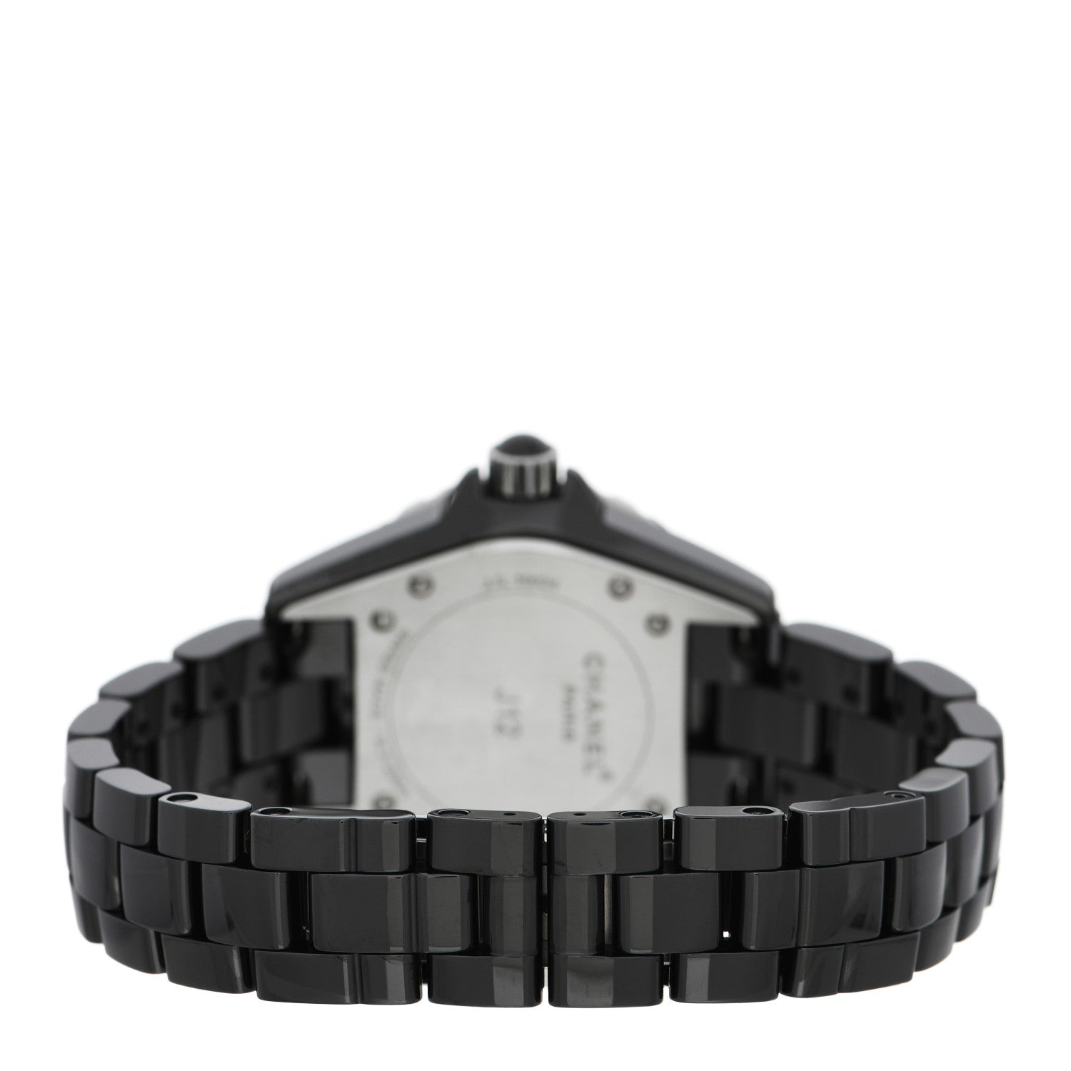Chanel Stainless Steel Ceramic Diamond Pave Bezel Dial 33mm J12 Quartz Watch Black 3 of 5