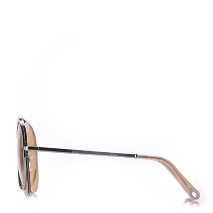Chloe Metal Mirrored Romie Aviator Sunglasses CE144S Silver Copper 3 of 8