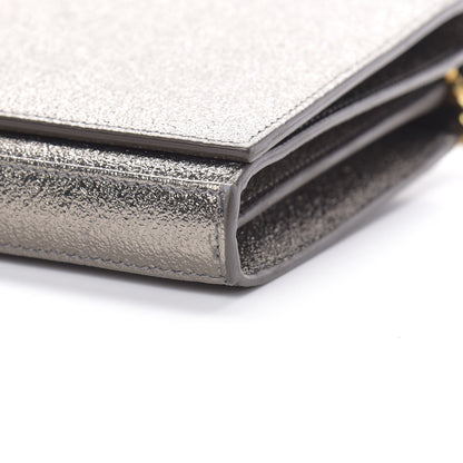 Saint Laurent Grained Metallic Calfskin Monogram Chain Wallet Bronze 11 of 13