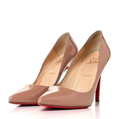 Christian Louboutin Patent Pigalle Follies 100 Pumps 38.5 Nude 3 of 9