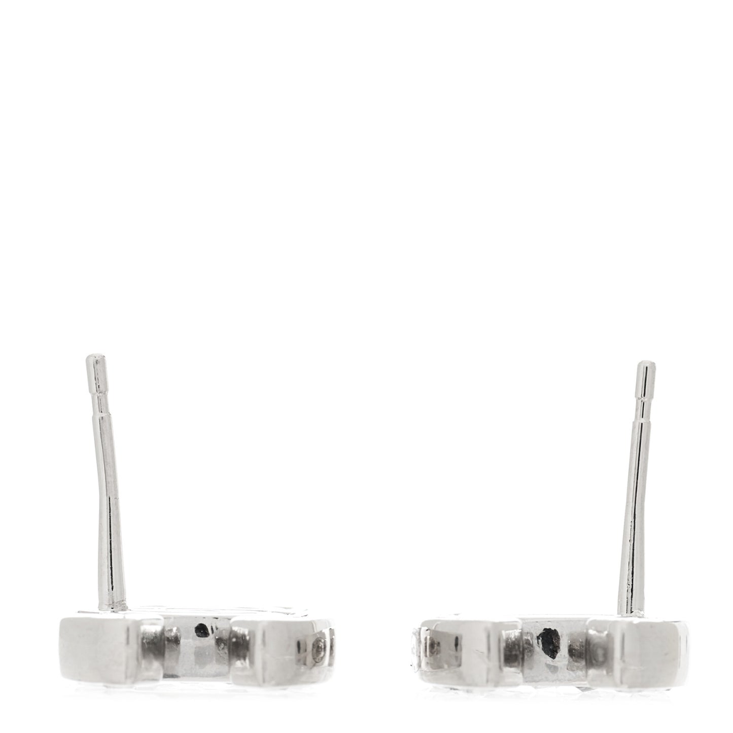 Baguette Crystal CC Earrings Silver Grey