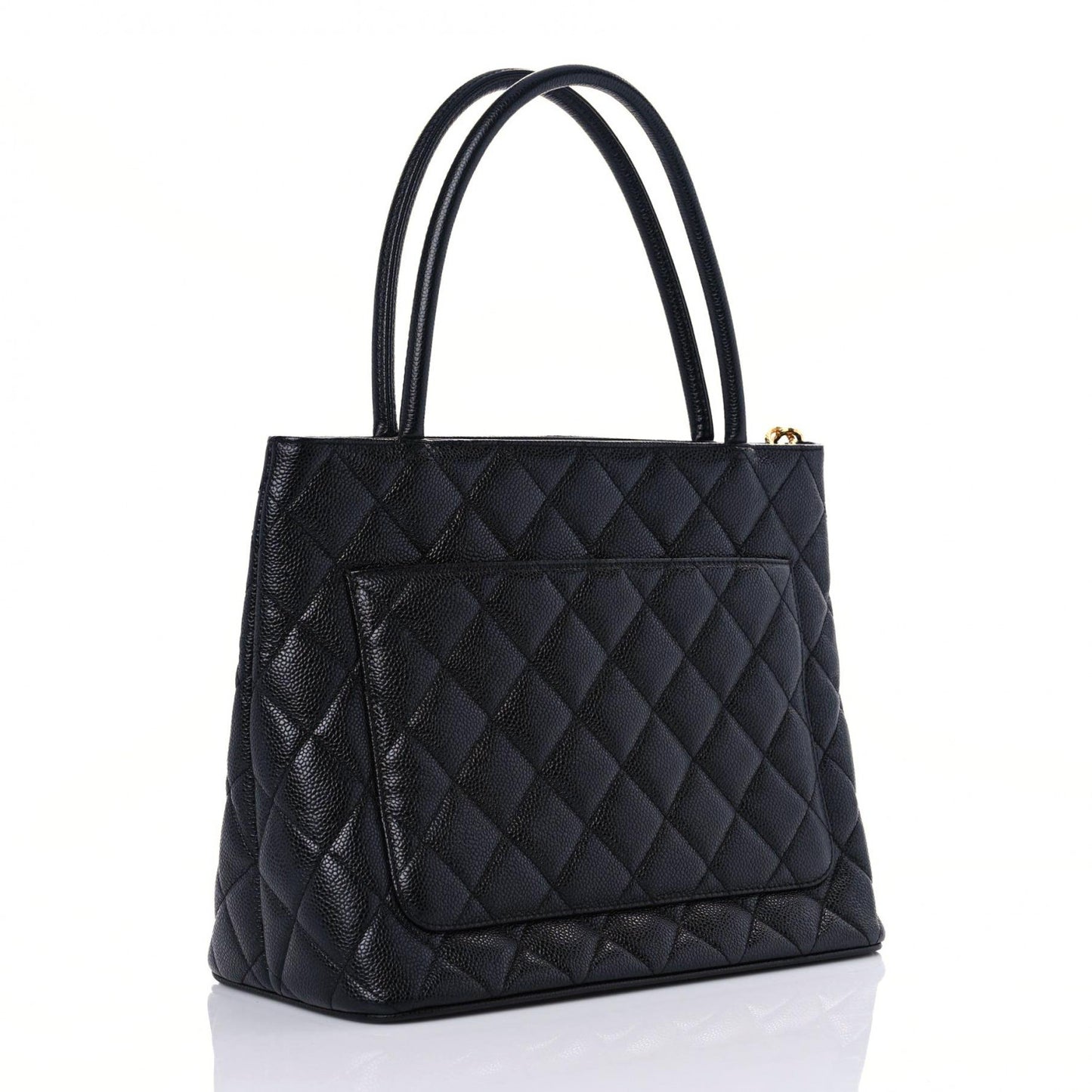 Caviar Quilted Medallion Tote Black