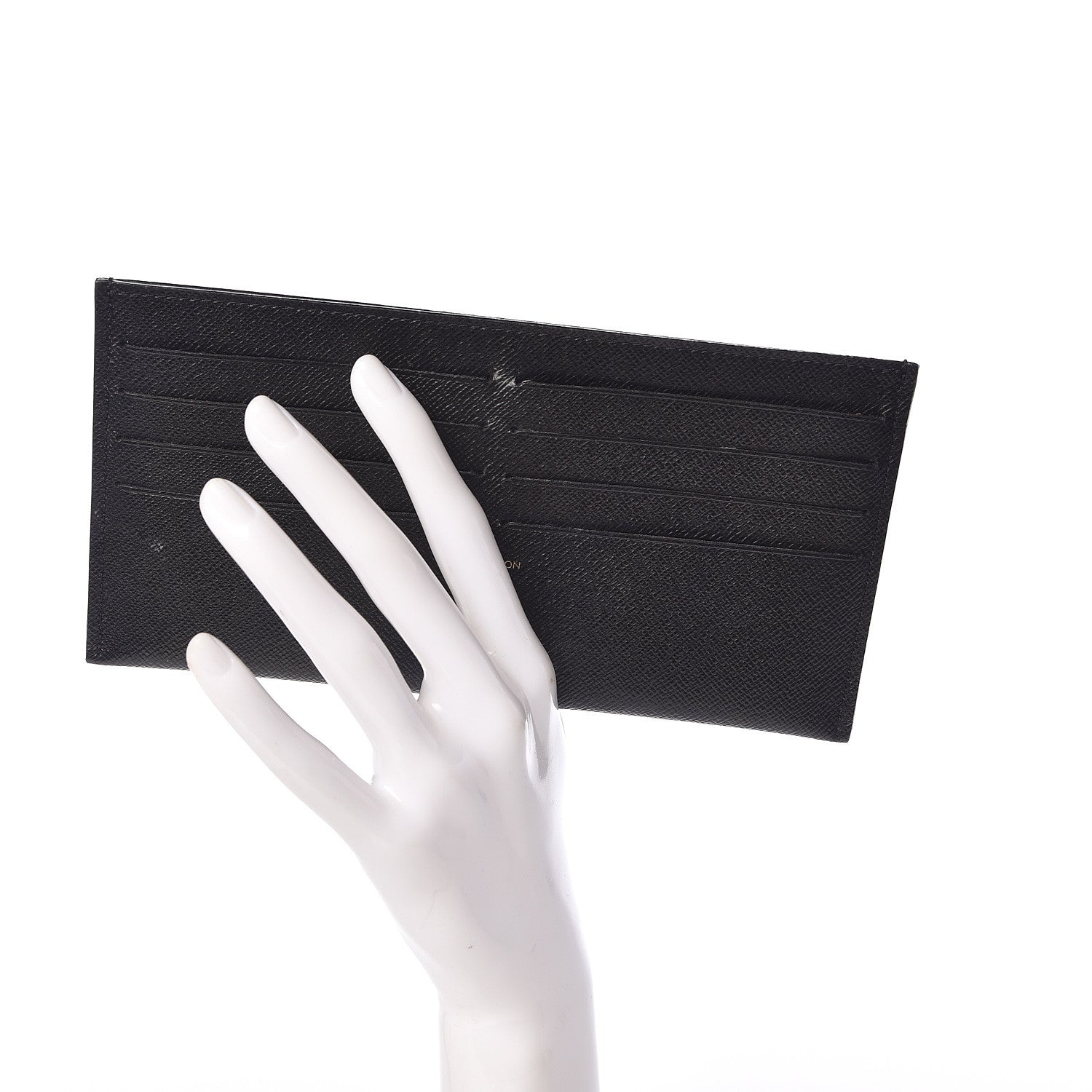 Louis Vuitton Calfskin Felicie Chain Wallet Card Holder Insert Black 2 of 6
