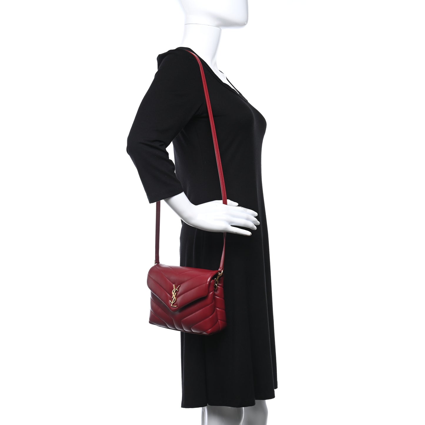 Calfskin Y Quilted Monogram Toy Loulou Monogram Crossbody Bag Red