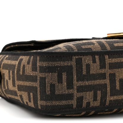 Fendi Fabric Jacquard FF 1974 Medium Baguette Tobacco Moro Black 9 of 10