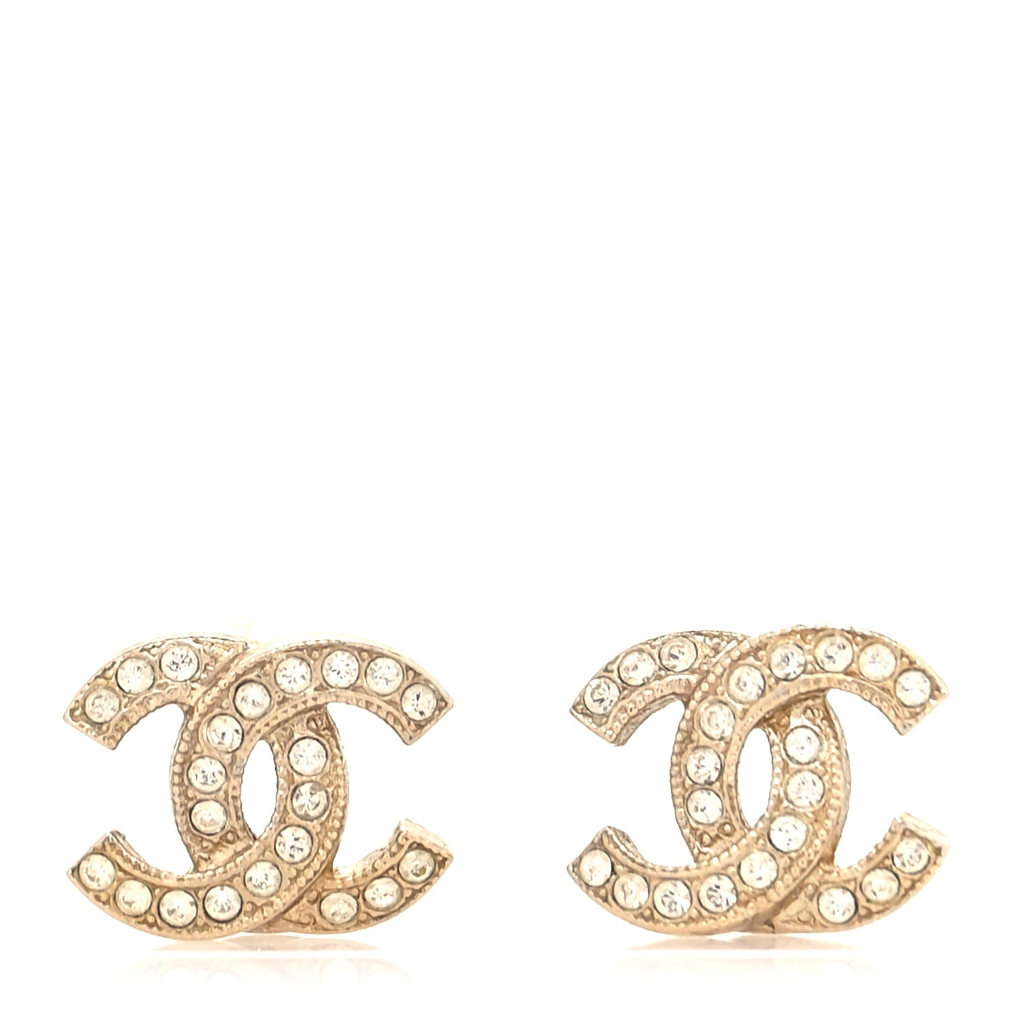 Crystal Timeless CC Earrings Light Gold