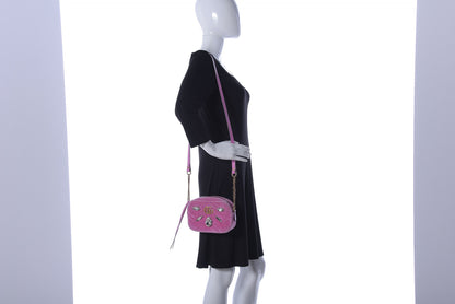 Gucci Velvet Matelasse Marquise Crystals Mini GG Marmont Chain Shoulder Bag Malva 2 of 14