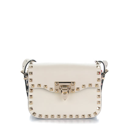 Valentino Garavani Vitello Small Rockstud Flap Saddle Bag Ivory 1 of 7