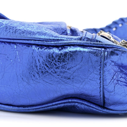 Balenciaga Metallic Arena Agneau Le Cagole Shoulder Bag XS Blue 9 of 12