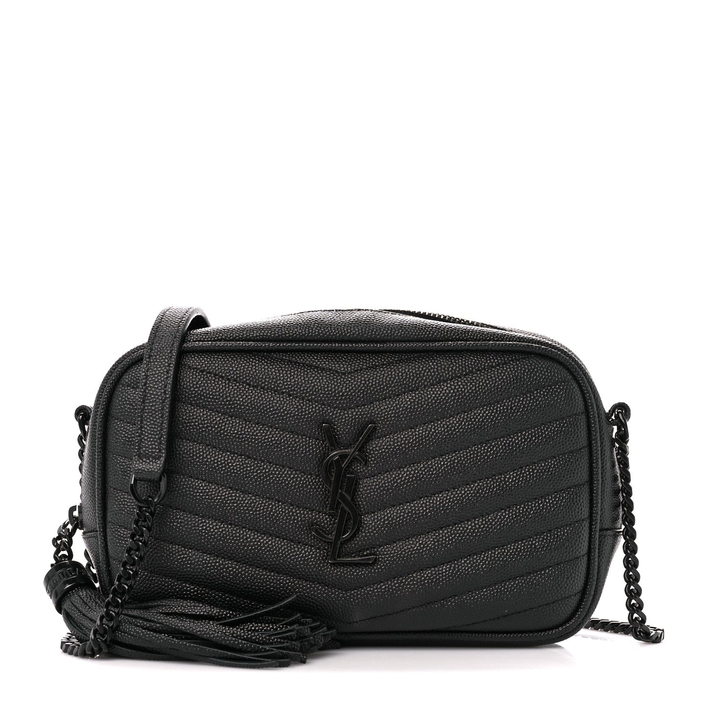 Grain De Poudre Matelasse Monochrome Monogram Mini Lou Camera Bag Black