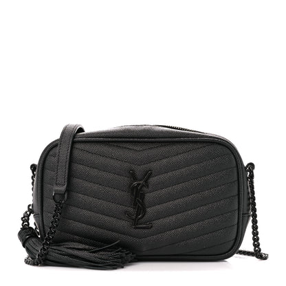 Saint Laurent Grain De Poudre Matelasse Monochrome Monogram Mini Lou Camera Bag Black 1 of 10