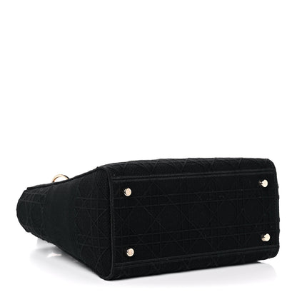 Christian Dior Canvas Embroidered Cannage Medium Lady D-Lite Black 4 of 14