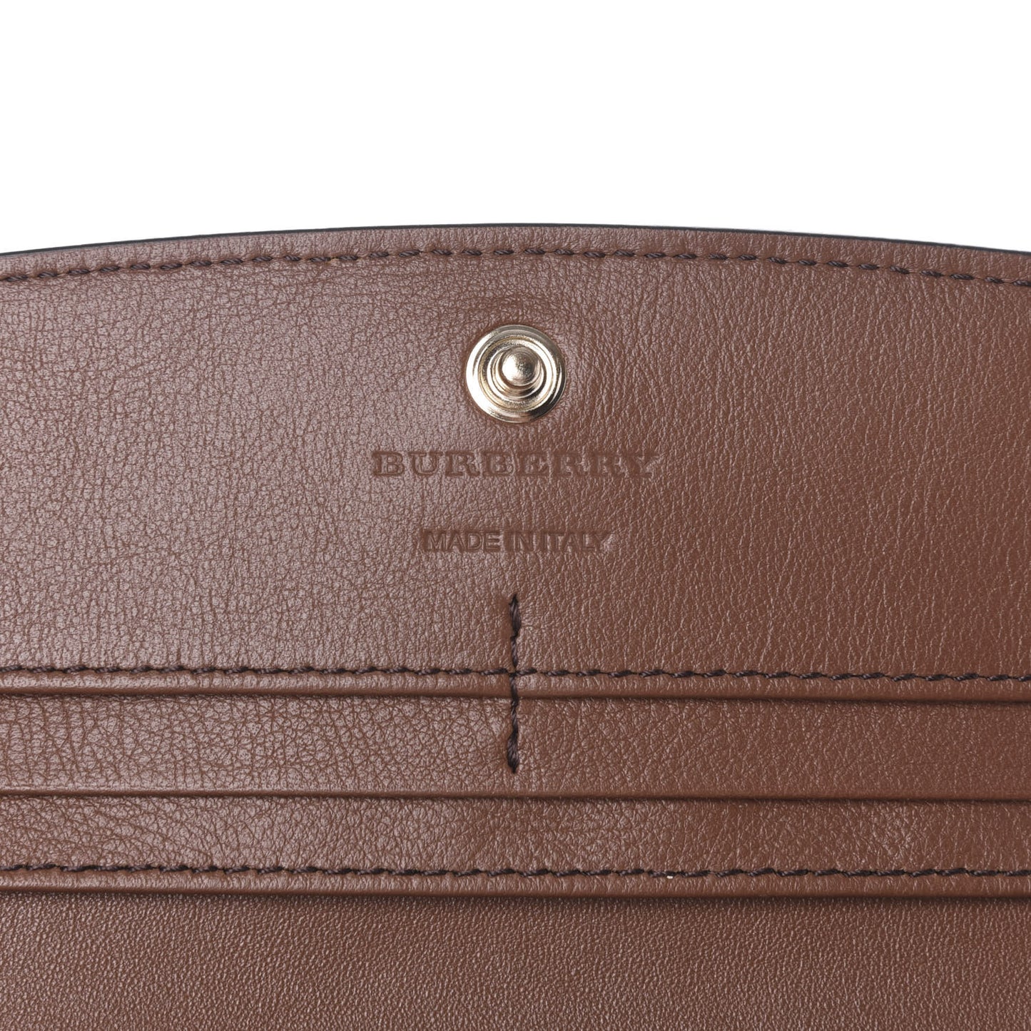 Horseshoe Calfskin House Check Porter Continental Wallet Tan