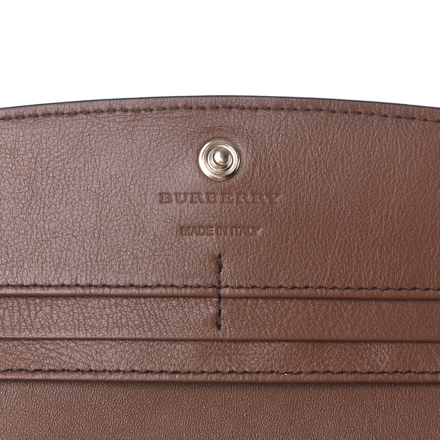 Burberry Horseshoe Calfskin House Check Porter Continental Wallet Tan 6 of 6