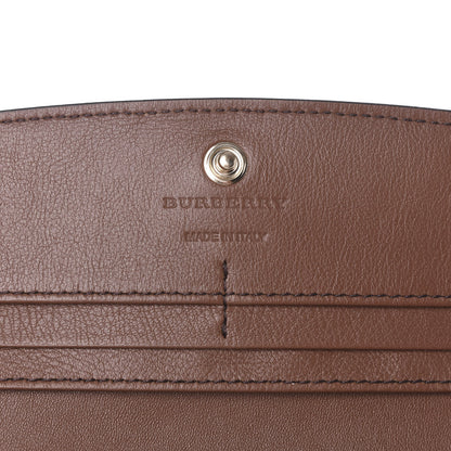 Burberry Horseshoe Calfskin House Check Porter Continental Wallet Tan 6 of 6